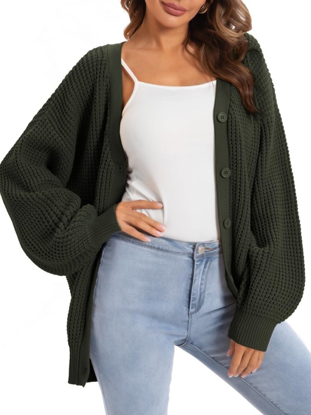 Women's Oversized 100% Cotton Cardigan Sweater
